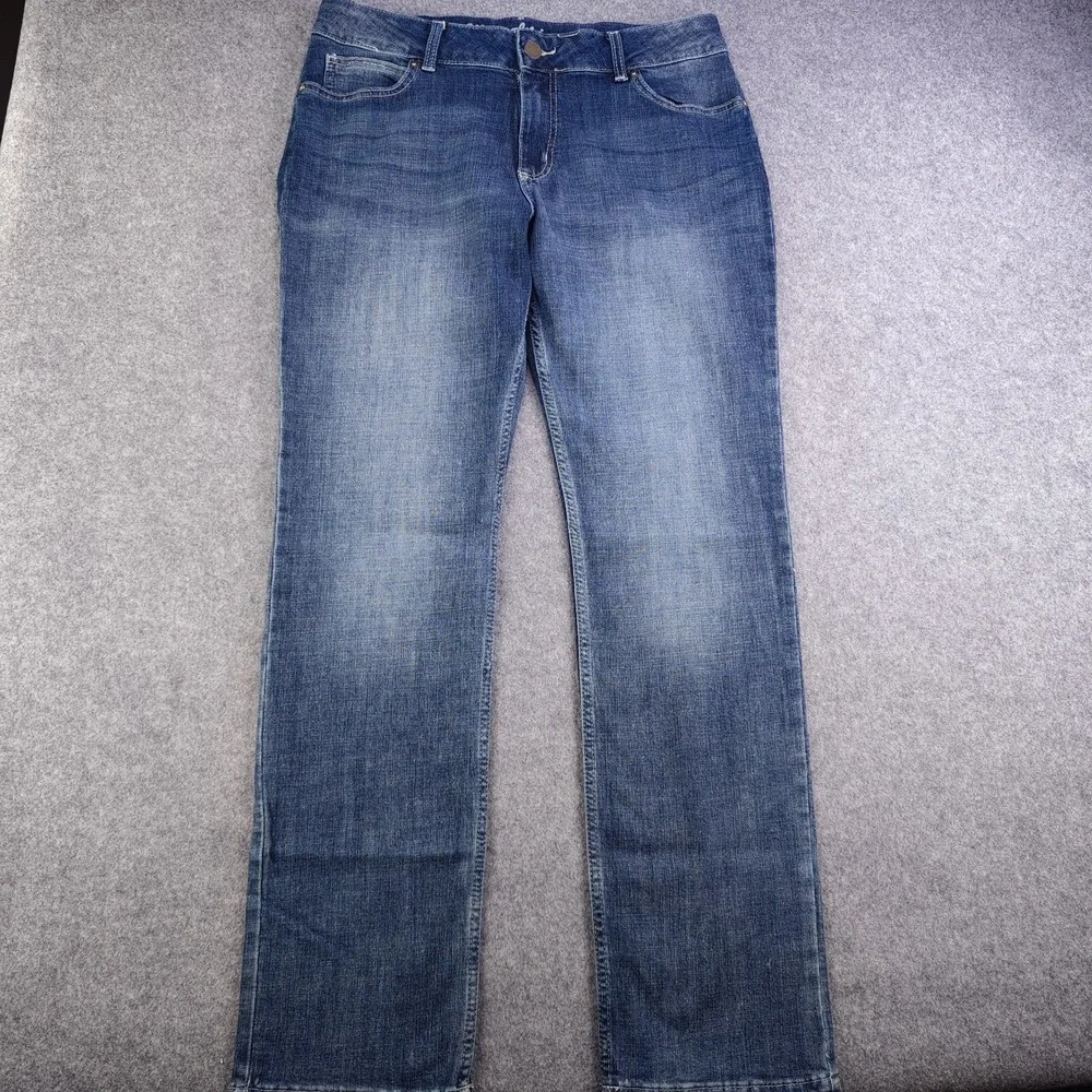 Wrangler Straight Leg Jeans Women's 15x34 Blue Faded Medium Wash Denim Stretch